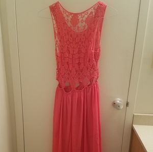 Long Lace Flowy Maxi Dress